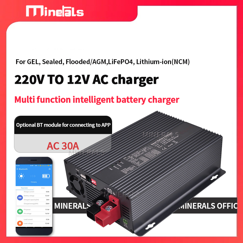 Lithium Battery 12V - スマートバッテリー充電器 AC-DC 12V 30A LiPo、LFP4、鉛蓄電池（AGM、ゲル）、リチウム電池対応 オプションでBTアプリ対応