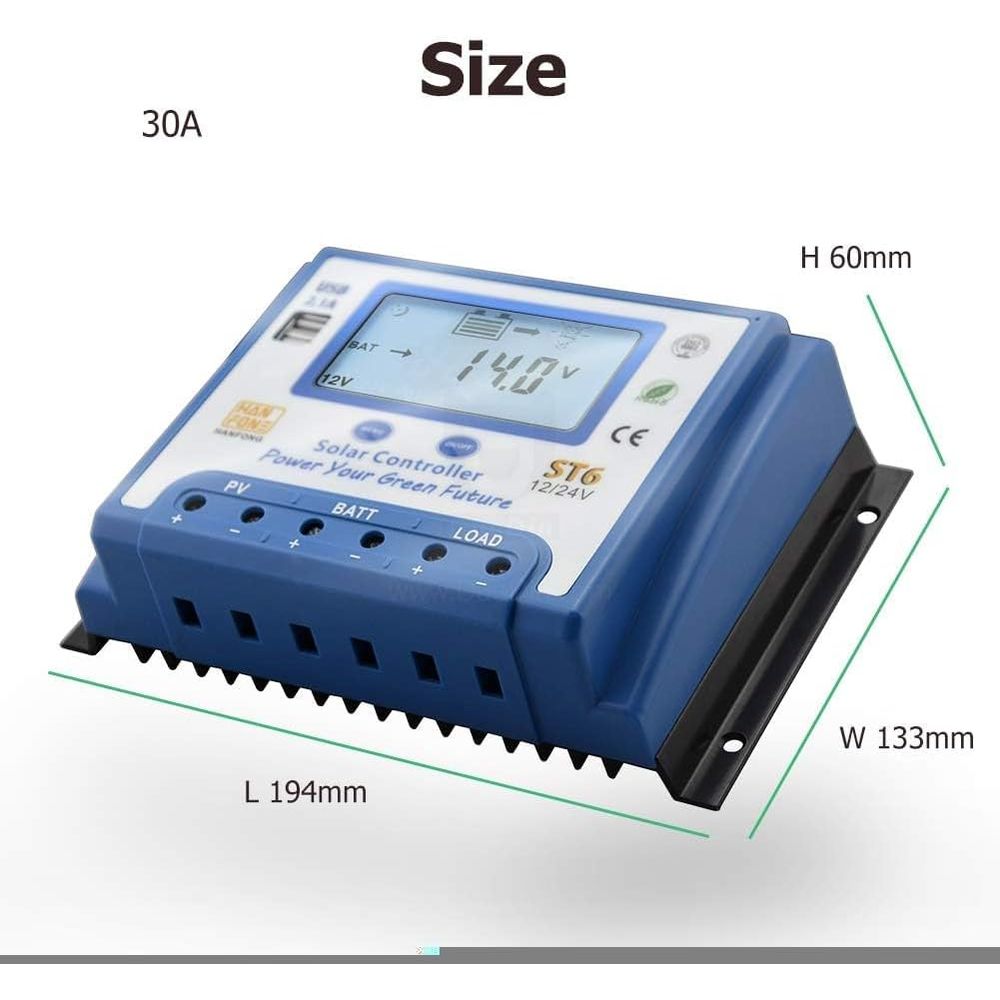 60A ソーラー充電コントローラー 12V/24V 自動電圧 - Charge Controller Solar のレビューと価格