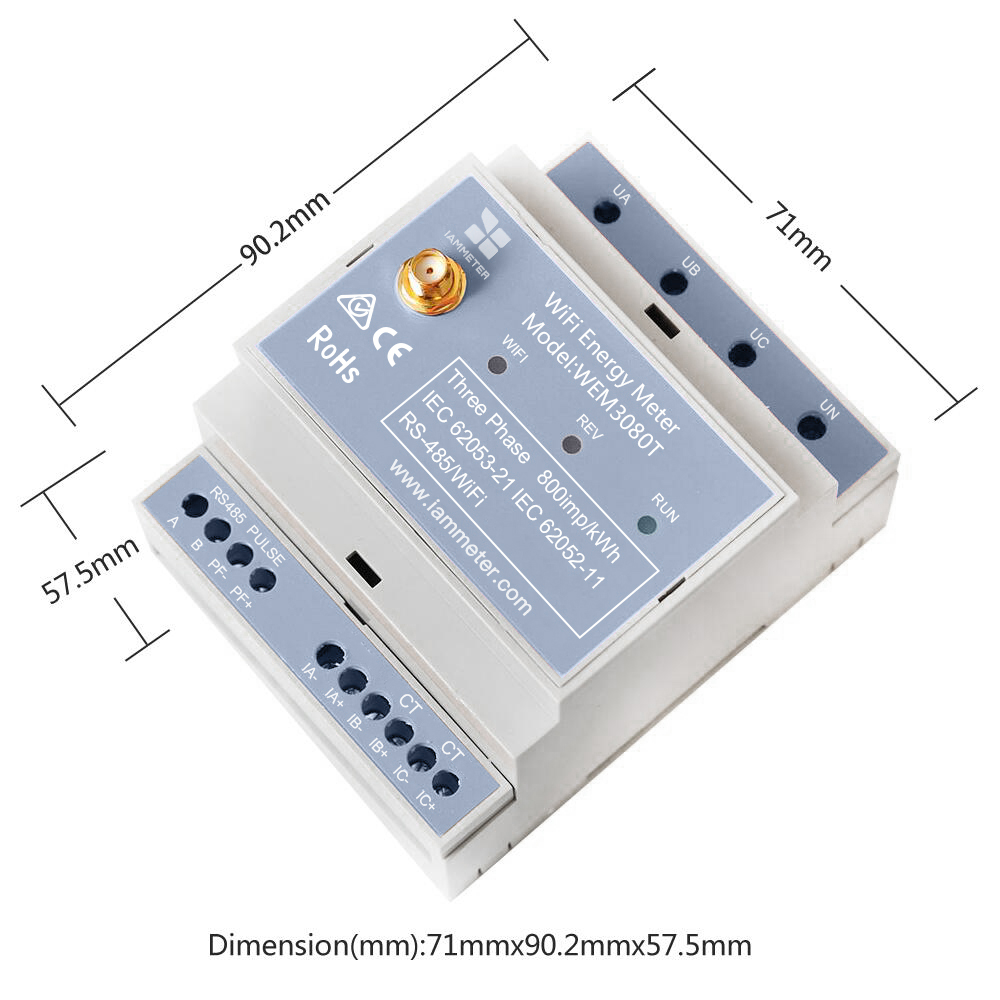 双方向3相電力メーター WiFi DINレール ソーラーPV - Energy Monitor Meter のレビューと価格
