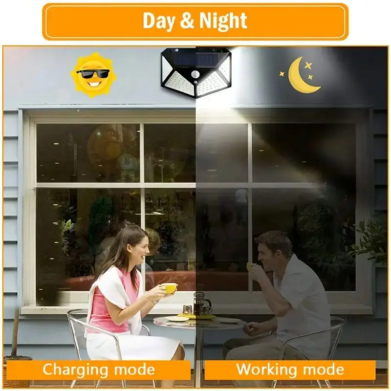 100LED屋外ソーラーガーデンライト、屋外モーションセンサ - Solar Lamp のレビューと価格