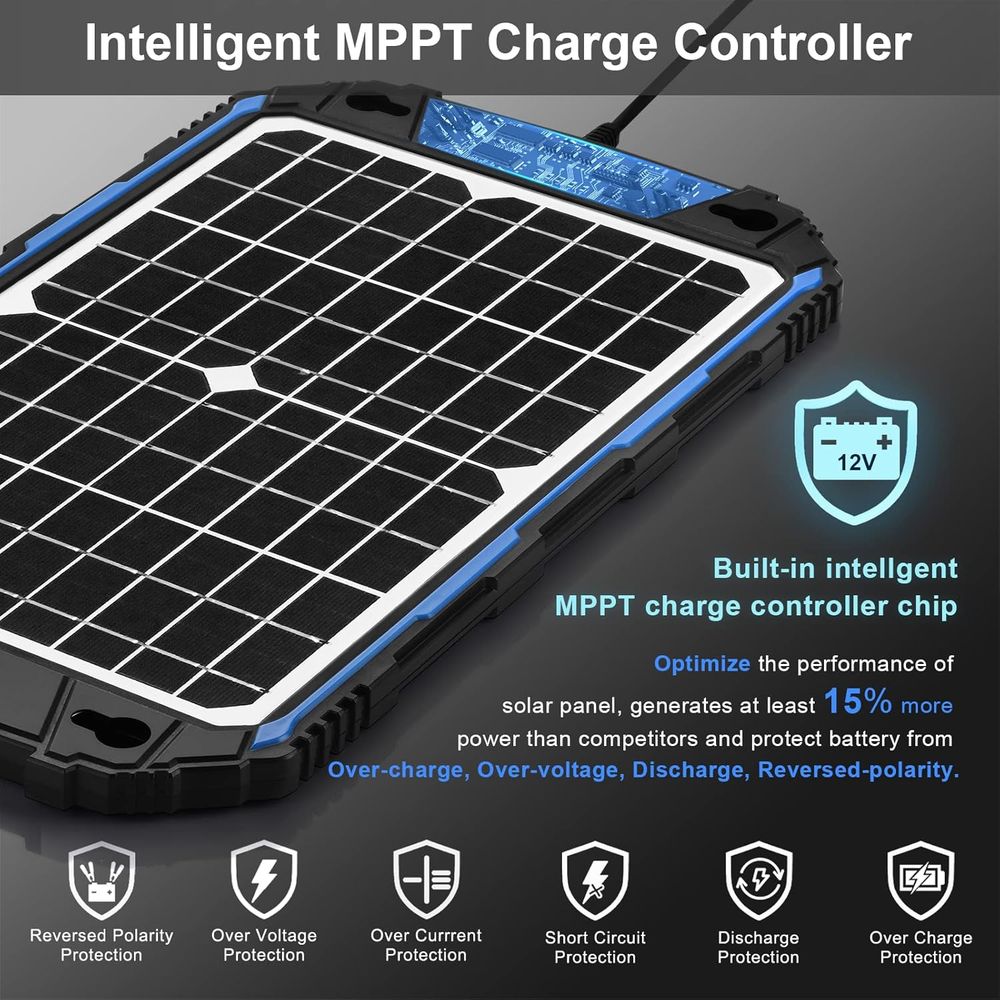 防水 12W 12V ソーラーバッテリー充電器＆メンテナー  - Charge Controller Solar のレビューと価格